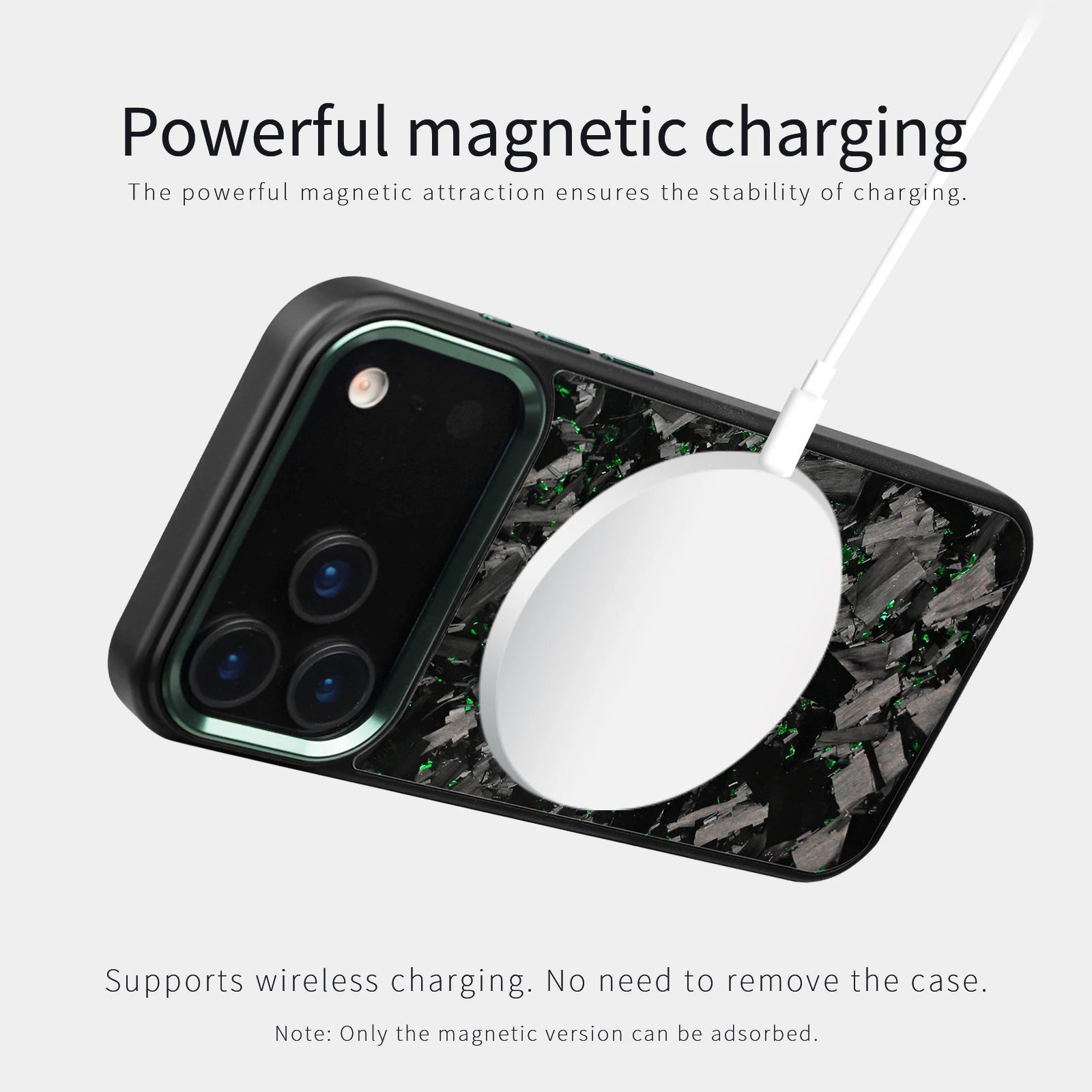 Impact-Ready iPhone Forged Carbon Fiber Case, MagSafe-Compatible Full Coverage Phone Cover with Metal Camera Lens & Button Protection