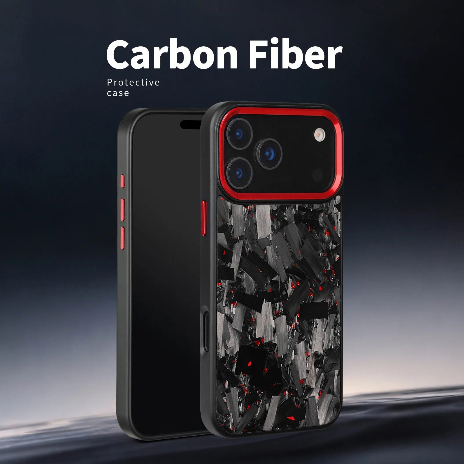 Impact-Ready iPhone Forged Carbon Fiber Case, MagSafe-Compatible Full Coverage Phone Cover with Metal Camera Lens & Button Protection