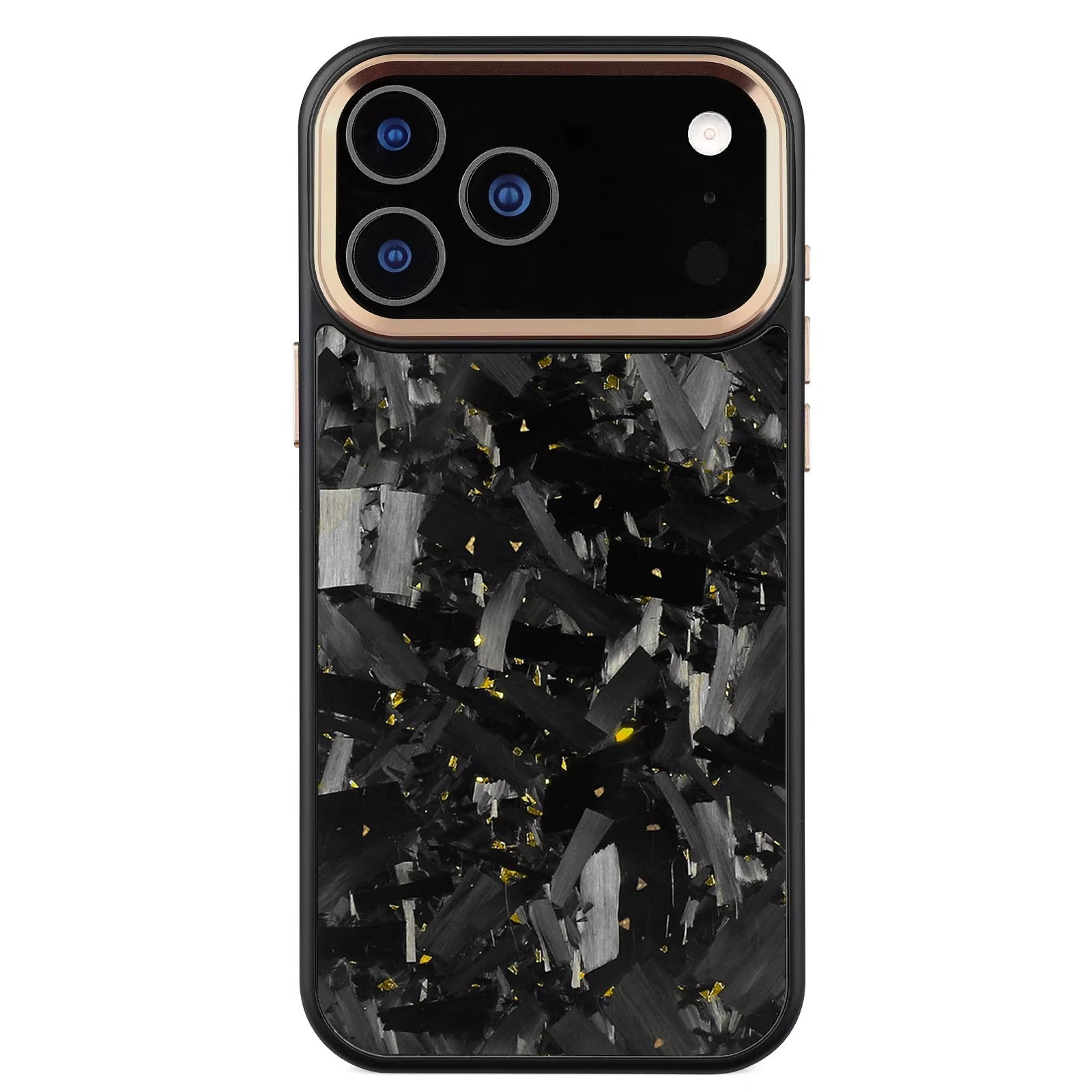 Impact-Ready iPhone Forged Carbon Fiber Case, MagSafe-Compatible Full Coverage Phone Cover with Metal Camera Lens & Button Protection