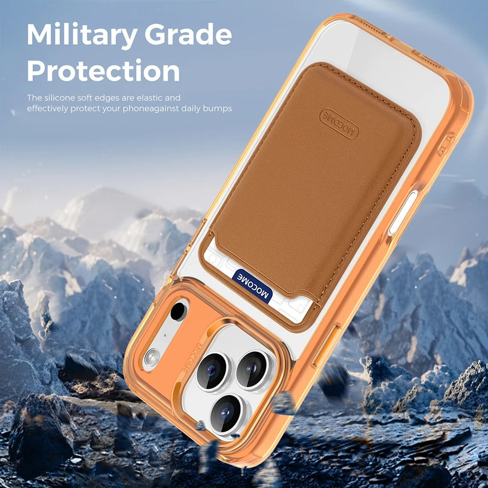Impact-Ready iPhone Magnetic Case with Detachable Wallet, Shockproof TPU & PC Protective Cover, MagSafe-Compatible Card Holder Design