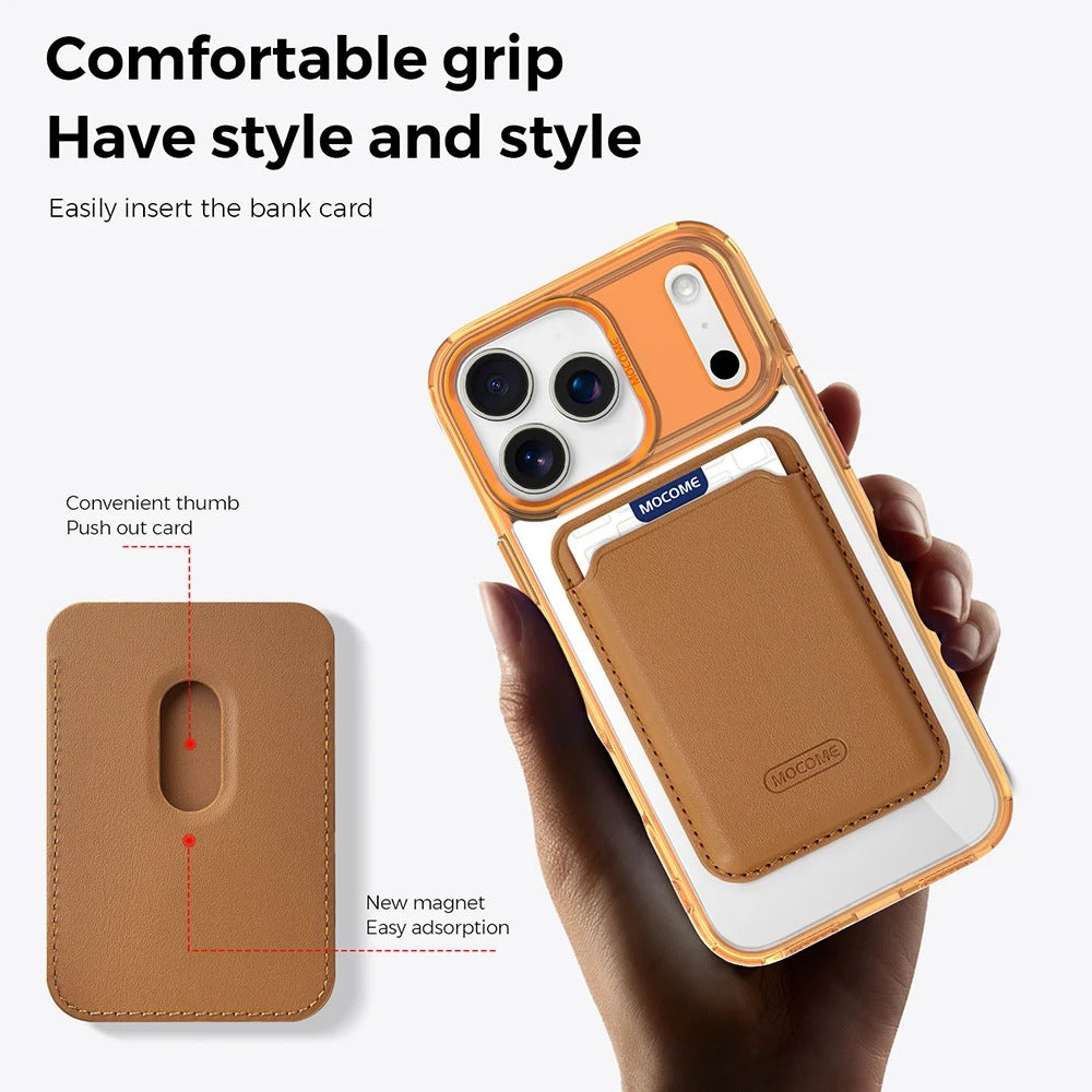 Impact-Ready iPhone Magnetic Case with Detachable Wallet, Shockproof TPU & PC Protective Cover, MagSafe-Compatible Card Holder Design