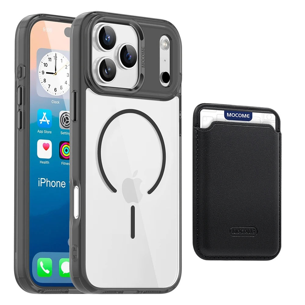 Impact-Ready iPhone Magnetic Case with Detachable Wallet, Shockproof TPU & PC Protective Cover, MagSafe-Compatible Card Holder Design