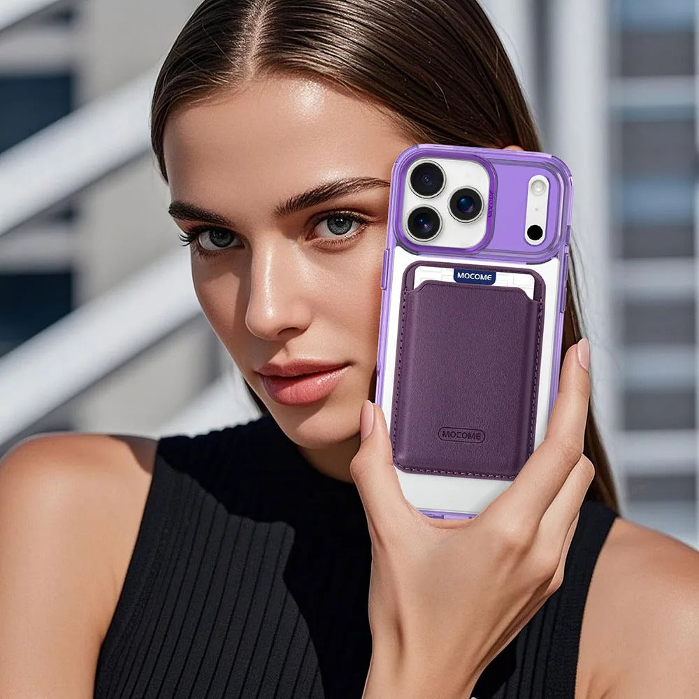 Impact-Ready iPhone Magnetic Case with Detachable Wallet, Shockproof TPU & PC Protective Cover, MagSafe-Compatible Card Holder Design