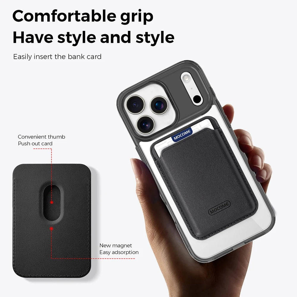 Impact-Ready iPhone Magnetic Case with Detachable Wallet, Shockproof TPU & PC Protective Cover, MagSafe-Compatible Card Holder Design