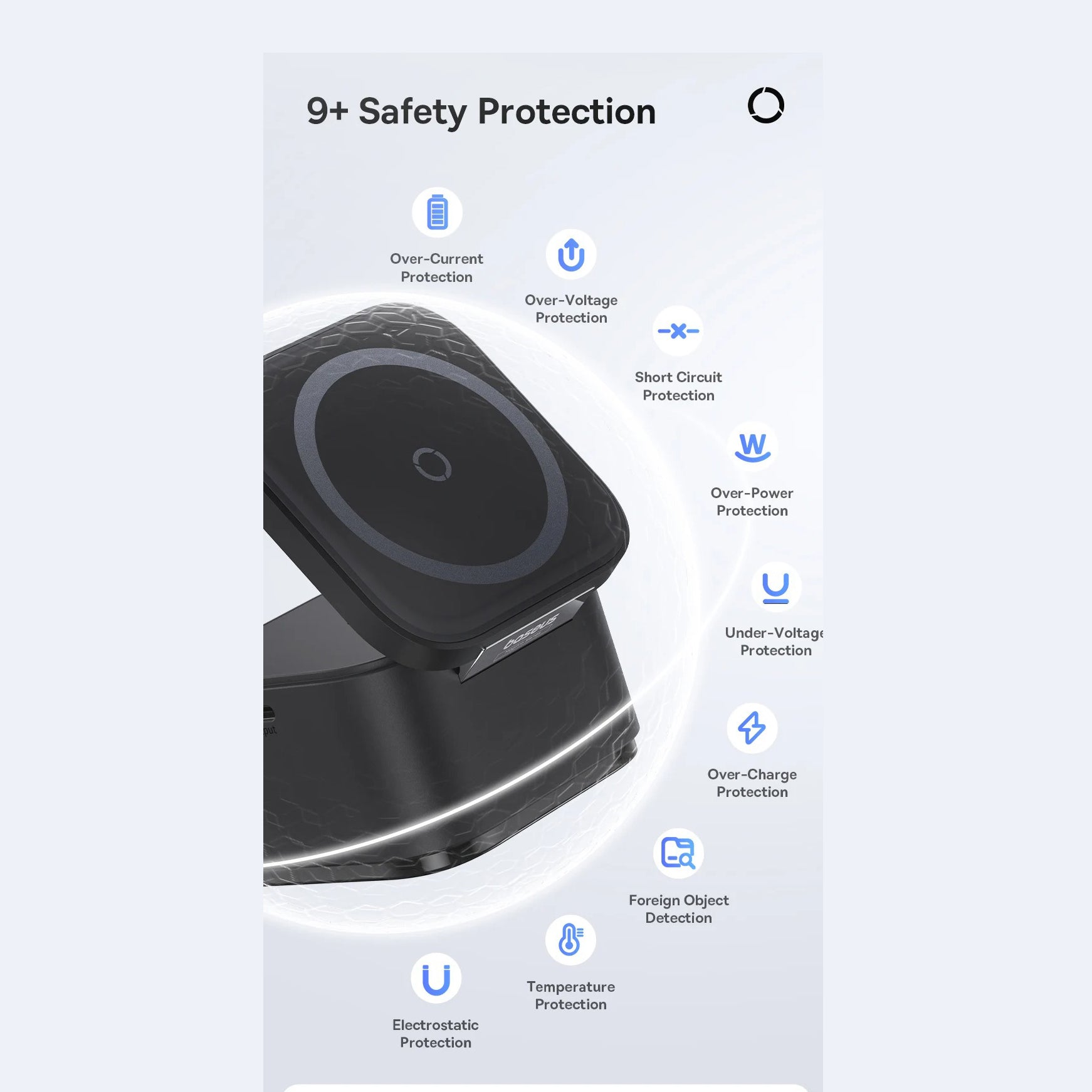 Luxury 3-in-1 Magnetic Wireless Charger Stand with 25W Fast Charging, 15W Wireless Output, Desktop Dock for Phones & Earphones