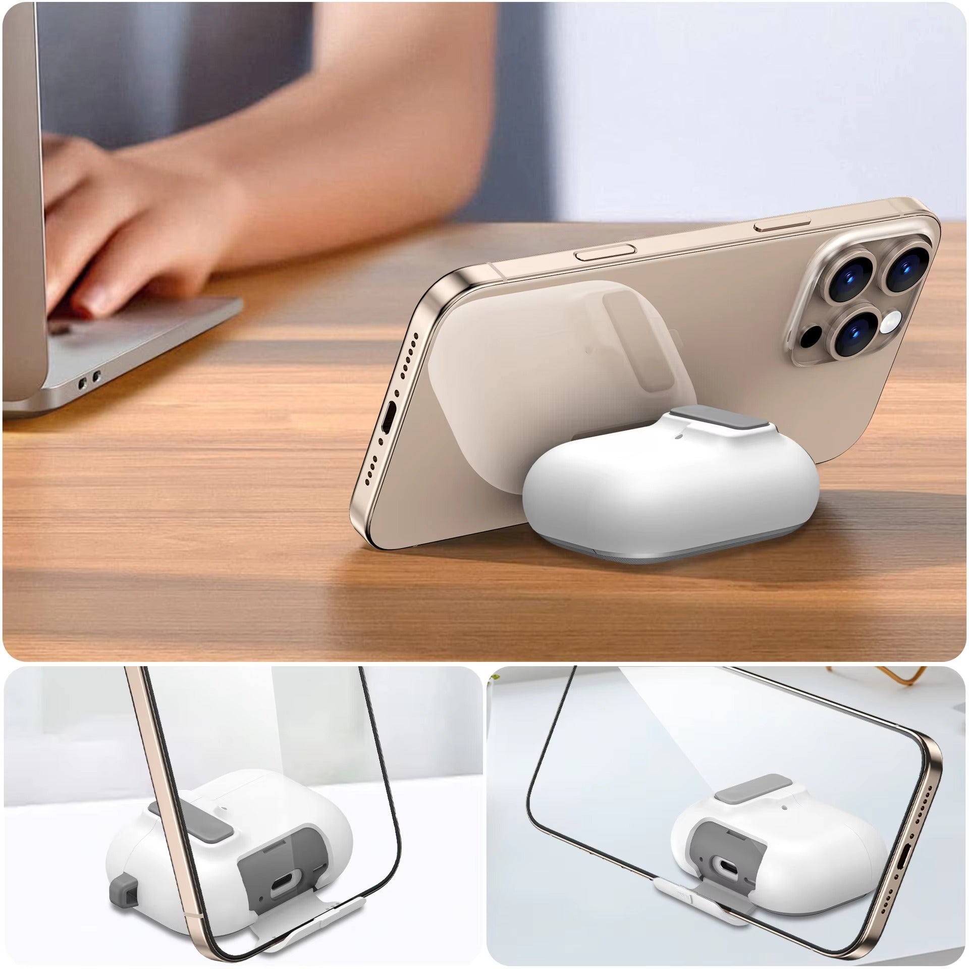 Luxury AirPods Pro 3 TPU Protective Case with Magnetic Auto-Lock, Built-In Phone Stand & Cleaner Kit – Full Coverage Shockproof Design