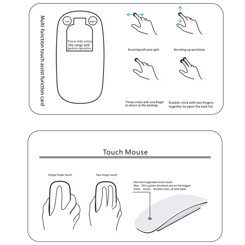 Luxury Apple Magic Mouse – Wireless Bluetooth Multi-Touch Mouse for MacBook, iMac & iPad