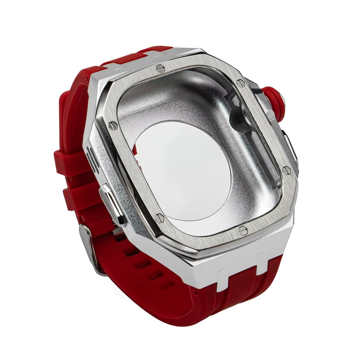 Luxury Apple Watch Stainless Steel Case & Strap Mod Kit, Premium Upgrade Protective Frame & Metal Band Set