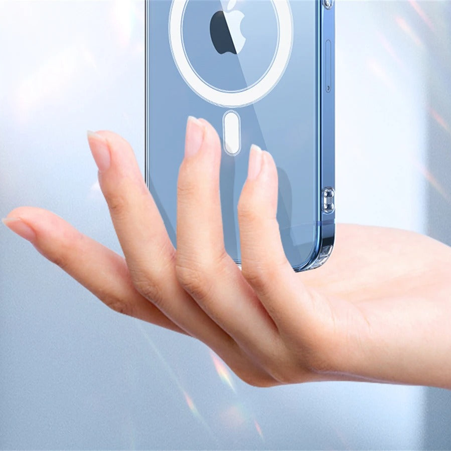 Luxury iPhone Case — MagSafe Clear Shockproof Acrylic Cover with Anti-Fingerprint Anti-Scratch Slim Transparent Design