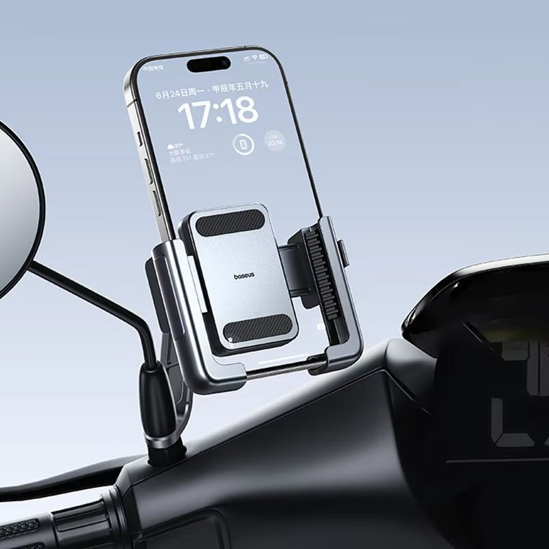 Luxury Gravity Bike Phone Holder with 360° Rotation, Secure Handlebar Mount, One-Handed Auto Lock Design for Cycling