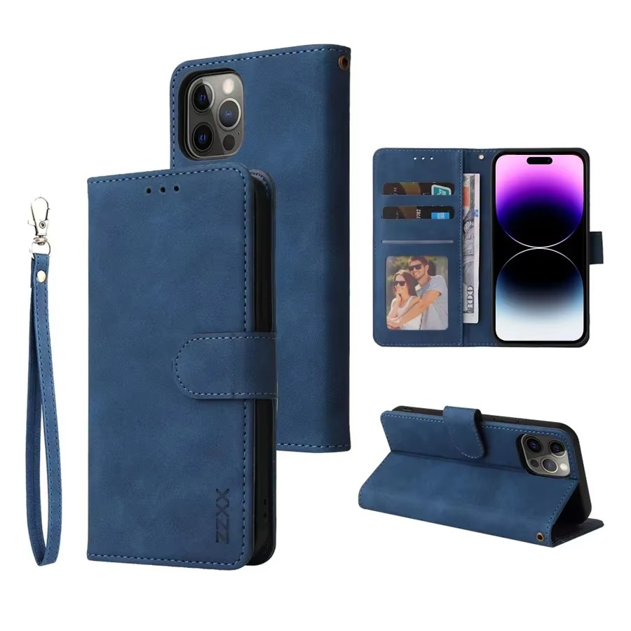 Luxury iPhone Case — Leather Magnetic Wallet Flip Cover with Card Slot Holder, Shockproof Anti-Fingerprint Anti-Scratch Non-Slip Full Protection