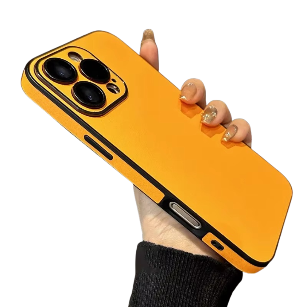 Luxury Leather iPhone Case — Soft Silicone Bumper, Shockproof Full Coverage, Anti-Fingerprint, Anti-Scratch, Dustproof, Lightweight Matte Finish