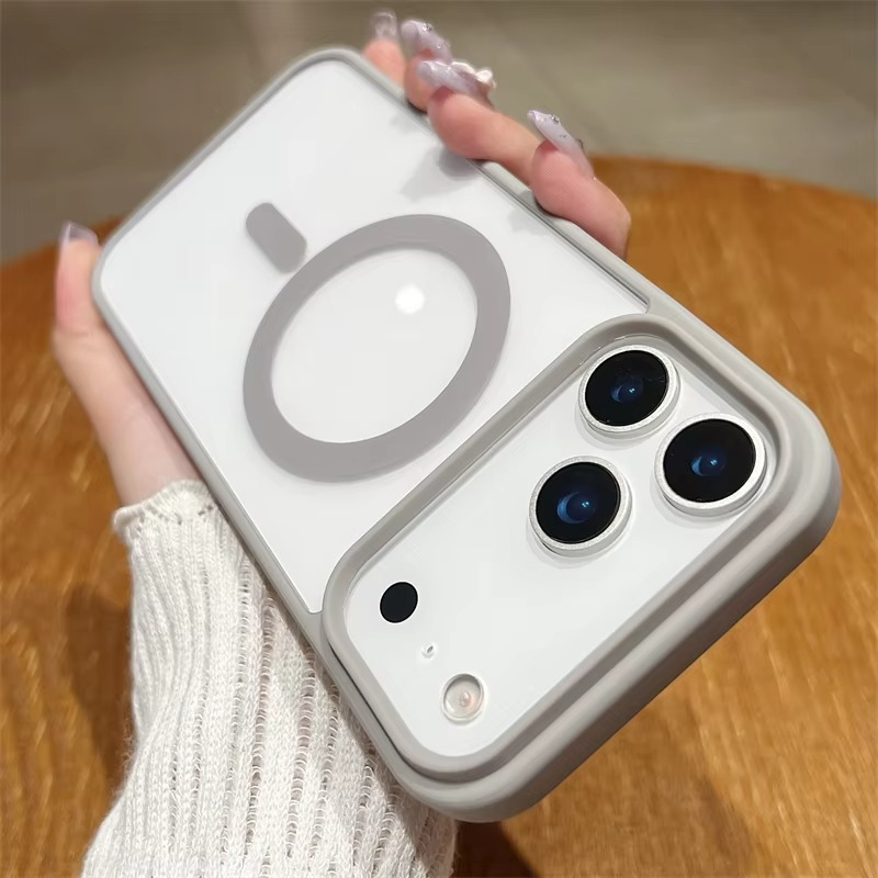 Luxury Magnetic Magsafe Wireless Charging iPhone Case — Transparent Hard Back, Shockproof, Anti-Fingerprint, Slim Protective Cover