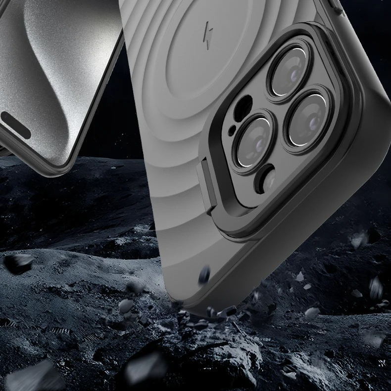 Luxury Magnetic iPhone Case — Adjustable Lens Mount Soft Silicone Cover, Shockproof, Anti-Fingerprint, Anti-Scratch, Dustproof, Non-Slip, Magsafe Compatible