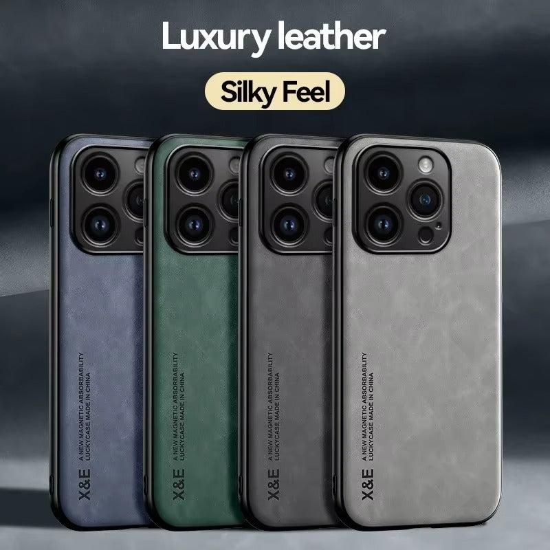 Luxury Magnetic iPhone Case — Car Holder Protective Cover, Anti-Fingerprint, Anti-Scratch, Lightweight Half-Wrapped Coque Fundas
