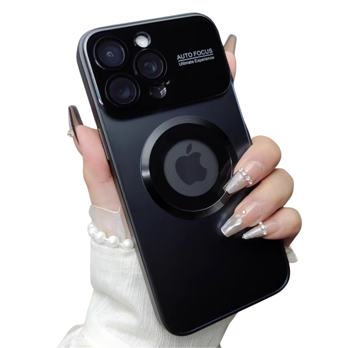 Luxury Magsafe Magnetic iPhone Case — Large Window Logo Hole, Shockproof Half-Wrapped Cover, Camera Lens Protection, Anti-Fingerprint, Matte Non-Slip