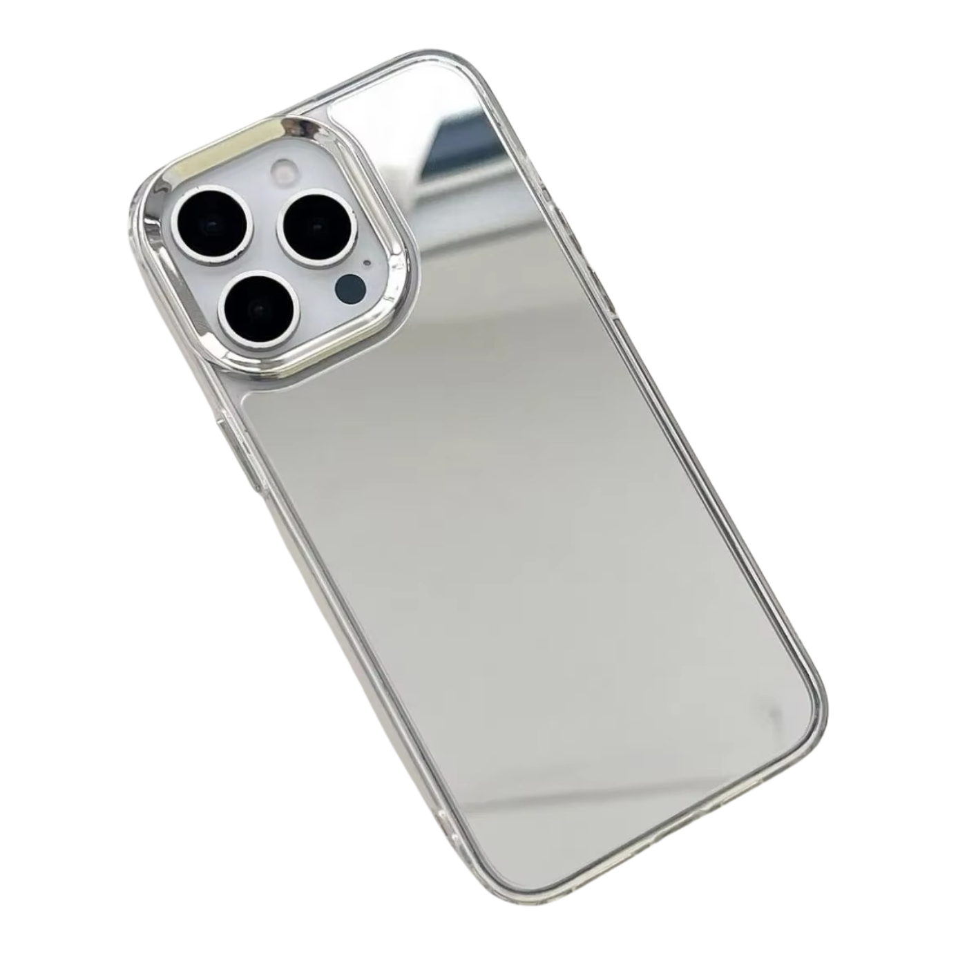 Luxury iPhone Case — Mirror Shockproof Electroplated Full-Coverage Hard PC+TPU Protective Cover, Anti-Scratch, Plain Design