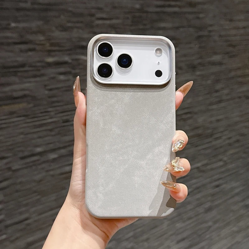 Luxury iPhone Case — Shockproof Flannel Texture Cover with TPU Anti-Scratch Back, Non-Slip Grip and Dustproof Slim Tough Protection