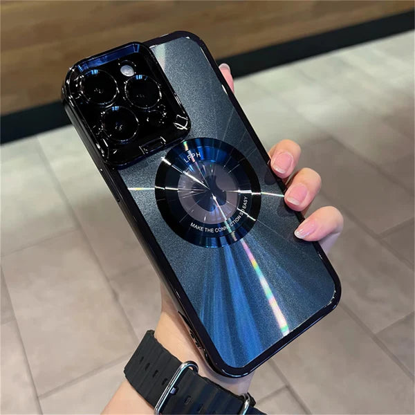 Luxury iPhone Case Transparent Magnetic Frameless Cover — Aluminum Alloy Frame, Slim Anti-Drop Shockproof Design, Scratch-Resistant Non-Slip Finish