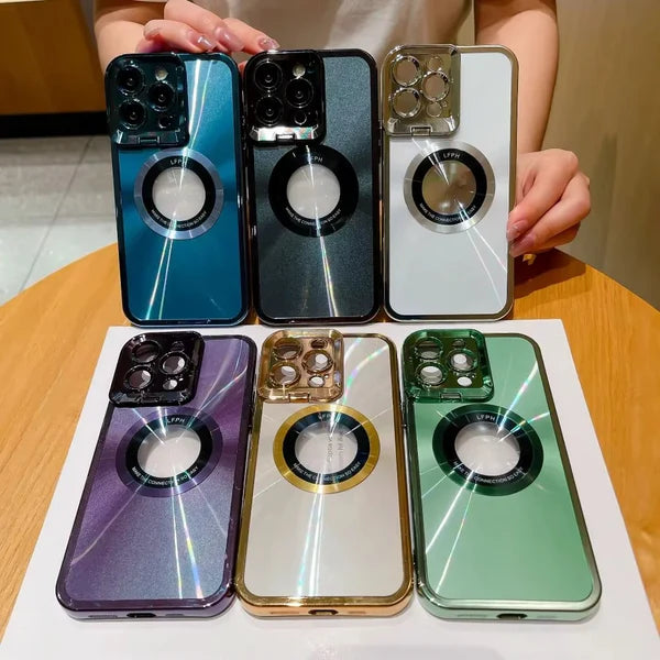 Luxury iPhone Case Transparent Magnetic Frameless Cover — Aluminum Alloy Frame, Slim Anti-Drop Shockproof Design, Scratch-Resistant Non-Slip Finish