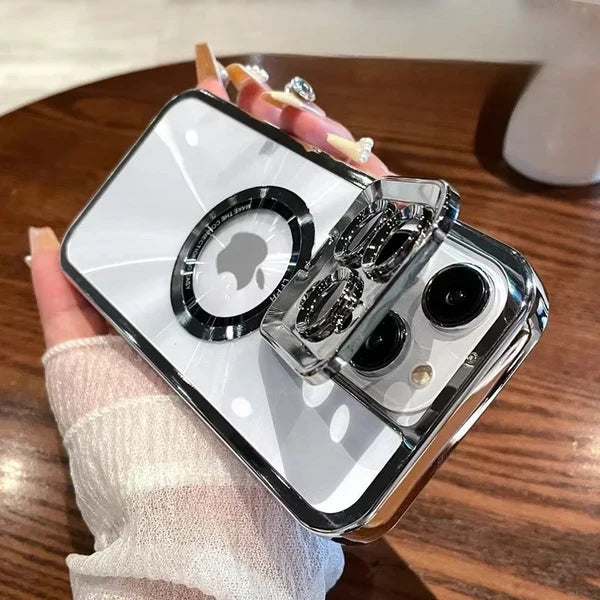 Luxury iPhone Case Transparent Magnetic Frameless Cover — Aluminum Alloy Frame, Slim Anti-Drop Shockproof Design, Scratch-Resistant Non-Slip Finish