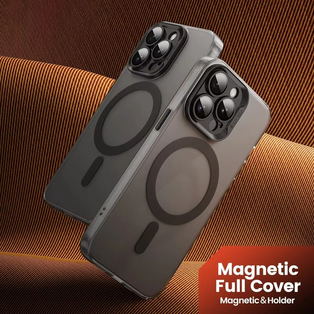 Luxury iPhone Case MagSafe Compatible — Matte Magnetic Wireless Charging, Shockproof Full Coverage with Lens Protection, Transparent Cover