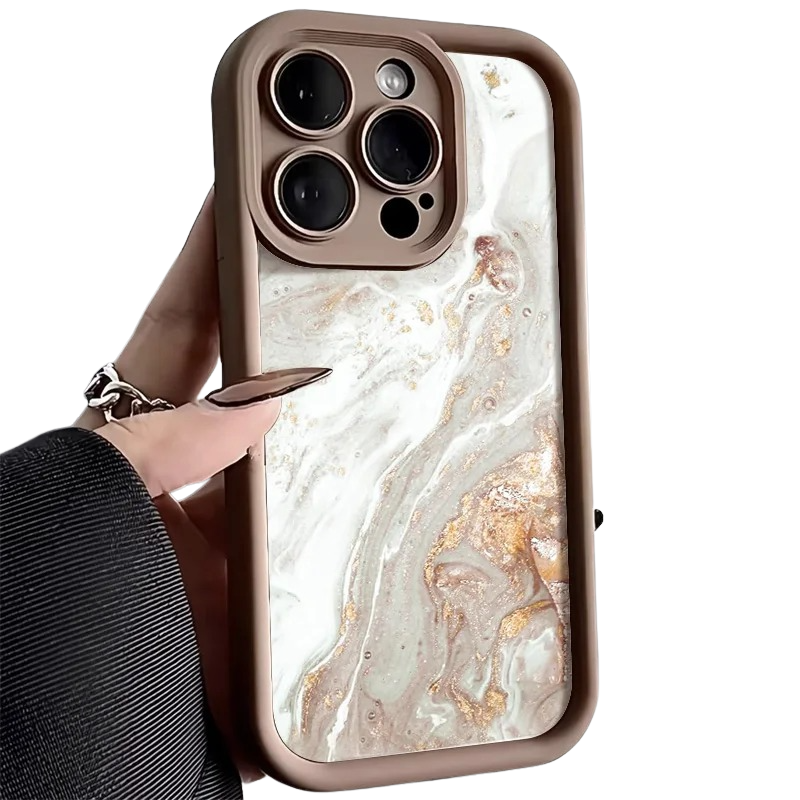 Luxury iPhone Case Marble Pattern Soft TPU Silicone — Shockproof, Anti-Fingerprint, Anti-Scratch, Non-Slip, Lightweight Full Coverage Cover