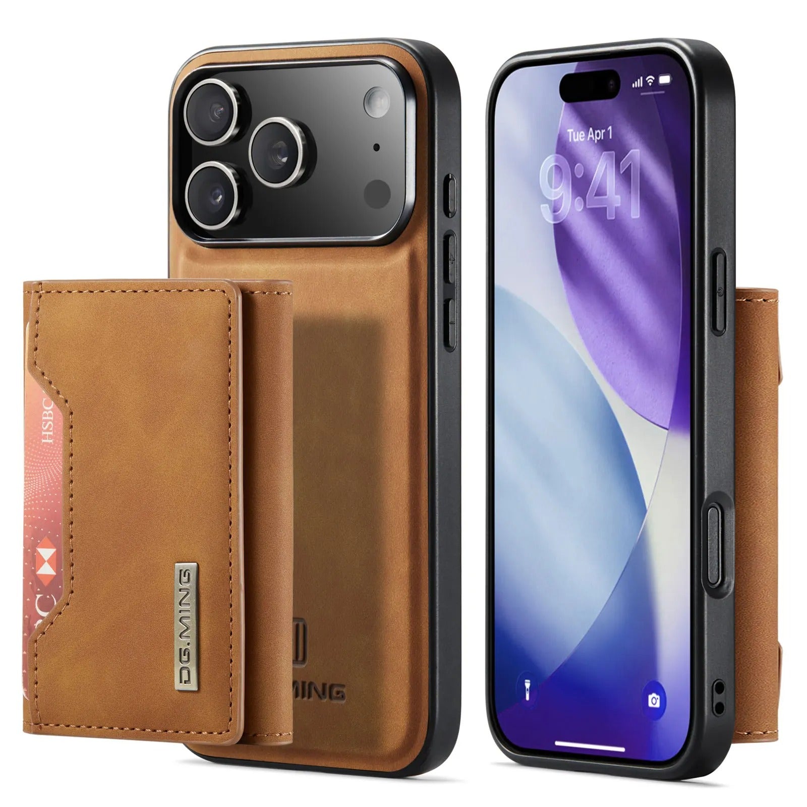Luxury iPhone Case — 2-in-1 Detachable Magnetic Leather Wallet Cover with Card Slots, Kickstand Function & Protective Full-Body Design