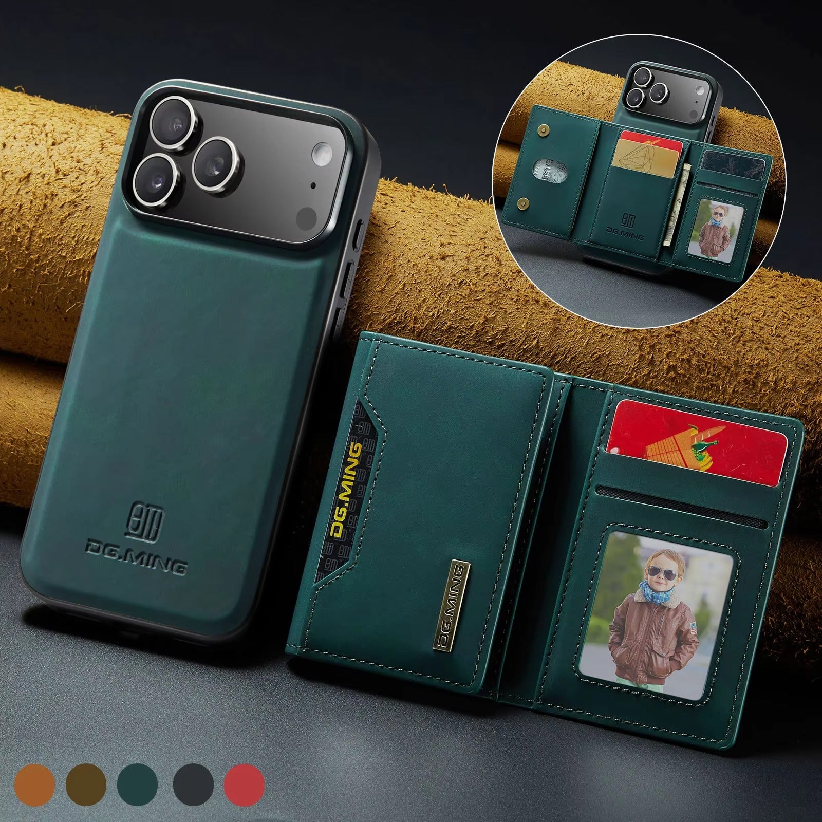 Luxury iPhone Case — 2-in-1 Detachable Magnetic Leather Wallet Cover with Card Slots, Kickstand Function & Protective Full-Body Design