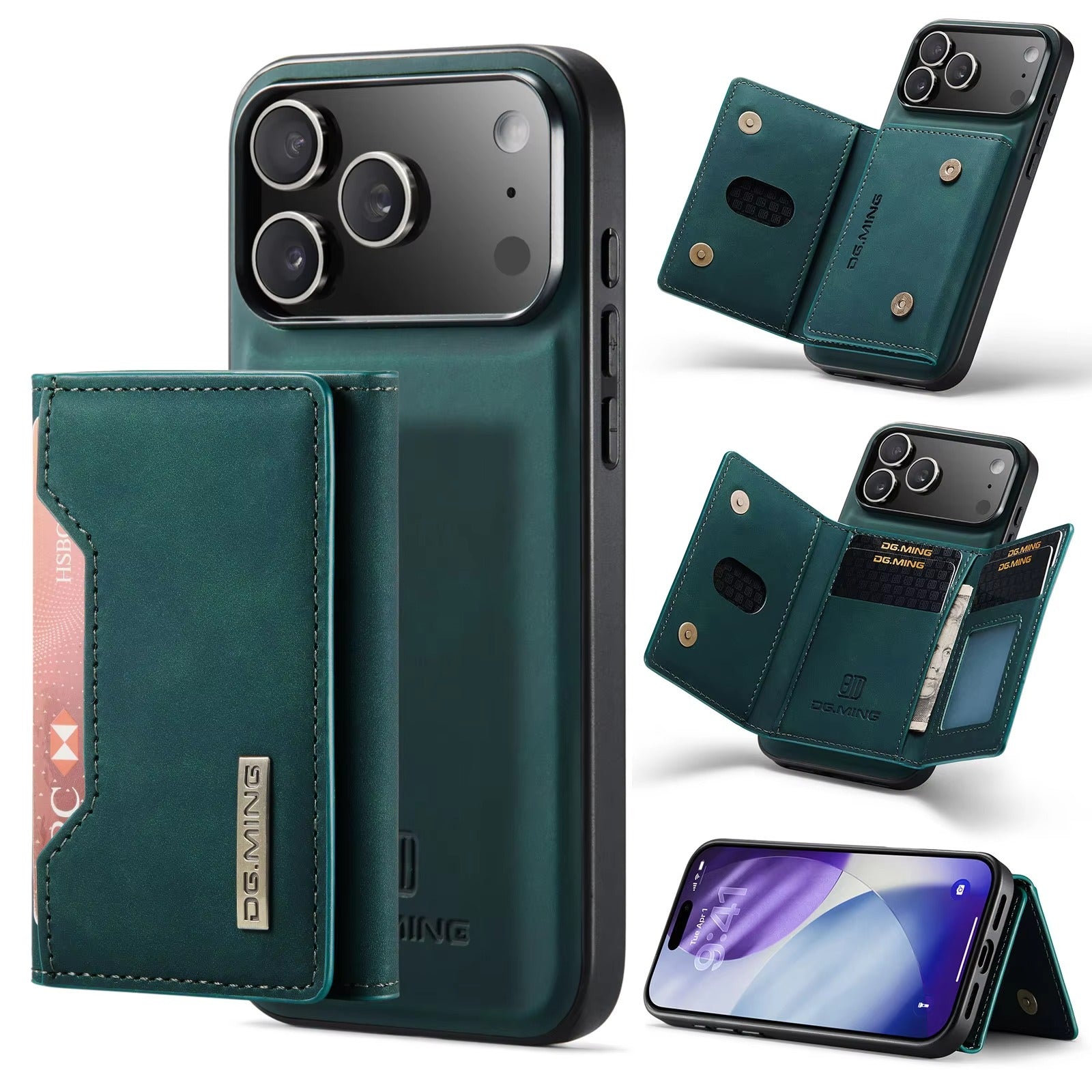 Luxury iPhone Case — 2-in-1 Detachable Magnetic Leather Wallet Cover with Card Slots, Kickstand Function & Protective Full-Body Design