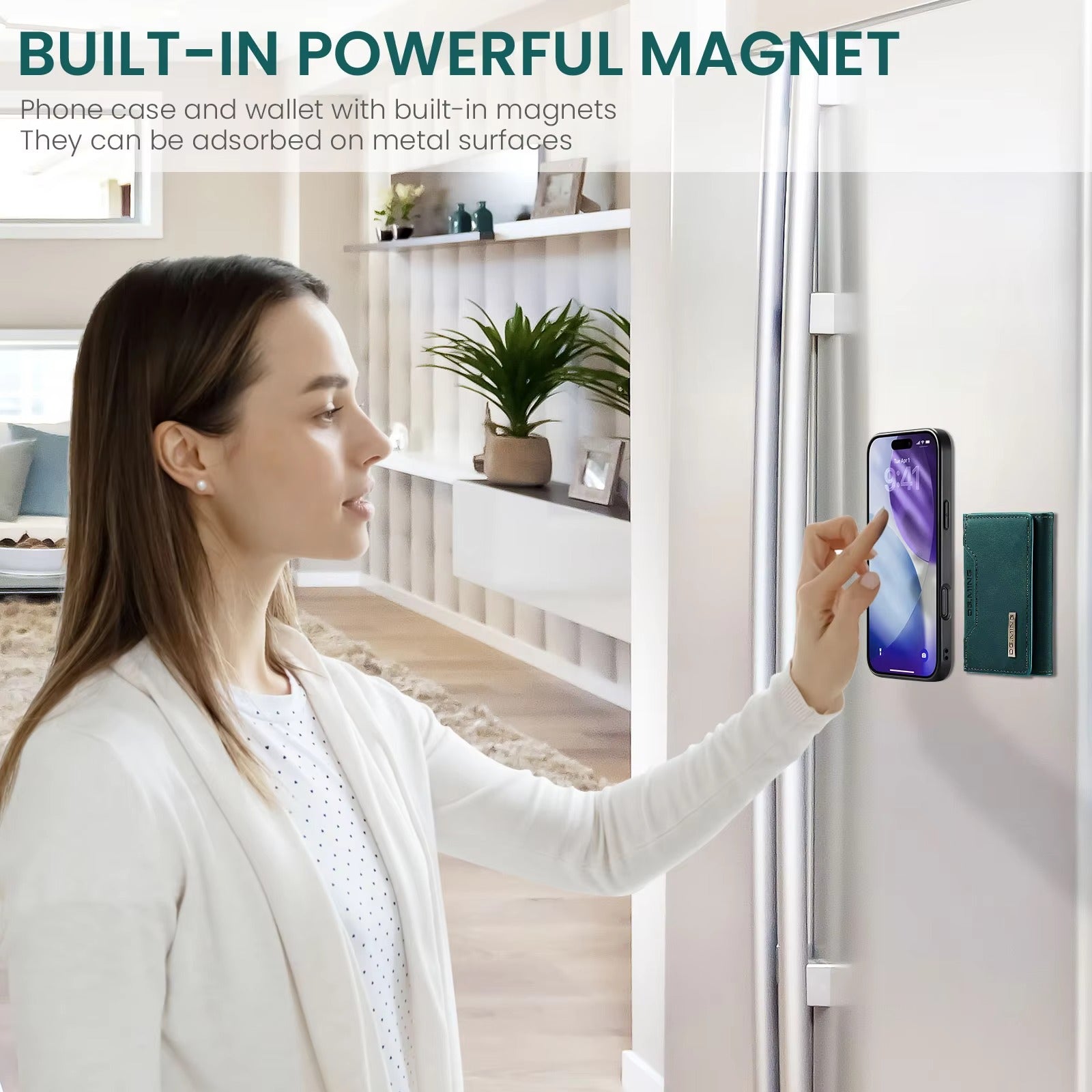 Luxury iPhone Case — 2-in-1 Detachable Magnetic Leather Wallet Cover with Card Slots, Kickstand Function & Protective Full-Body Design