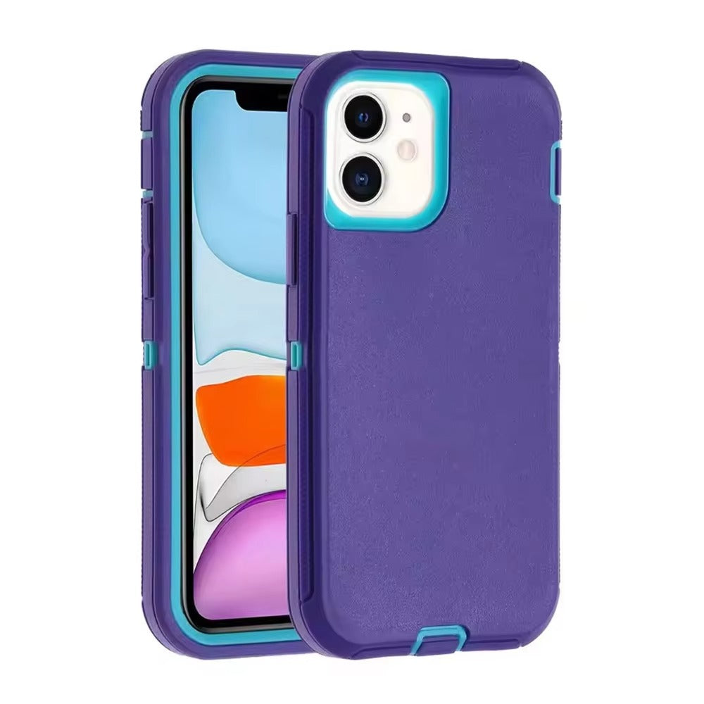 Luxury iPhone Case — 3-in-1 Defend Heavy-Duty Hybrid Armor Cover with Shockproof Silicone Protection, Anti-Scratch Finish & Non-Slip Grip Design