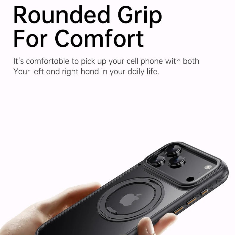 Luxury iPhone Case — 360° Mechanical Torque Rotating Stand Magnetic MagSafe Shockproof Cover