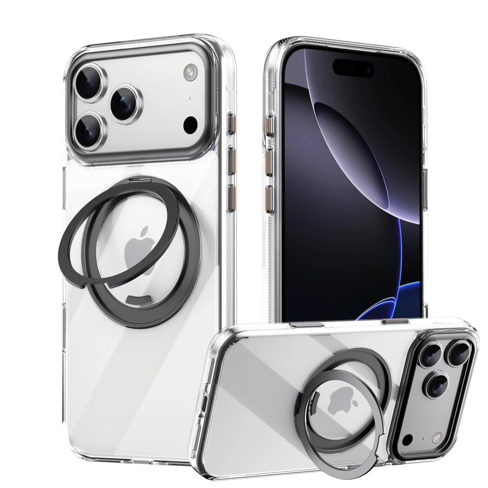 Luxury iPhone Case — 360° Mechanical Torque Rotating Stand Magnetic MagSafe Shockproof Cover