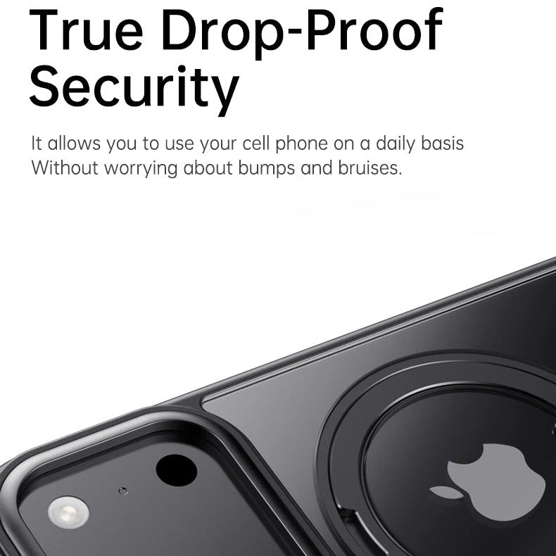 Luxury iPhone Case — 360° Mechanical Torque Rotating Stand Magnetic MagSafe Shockproof Cover