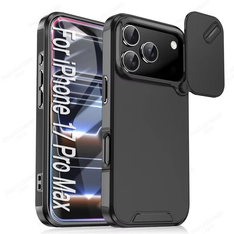Luxury iPhone Case — Anti-Collision Shockproof Slide Camera Protective Cover with PC+TPU Durable Design