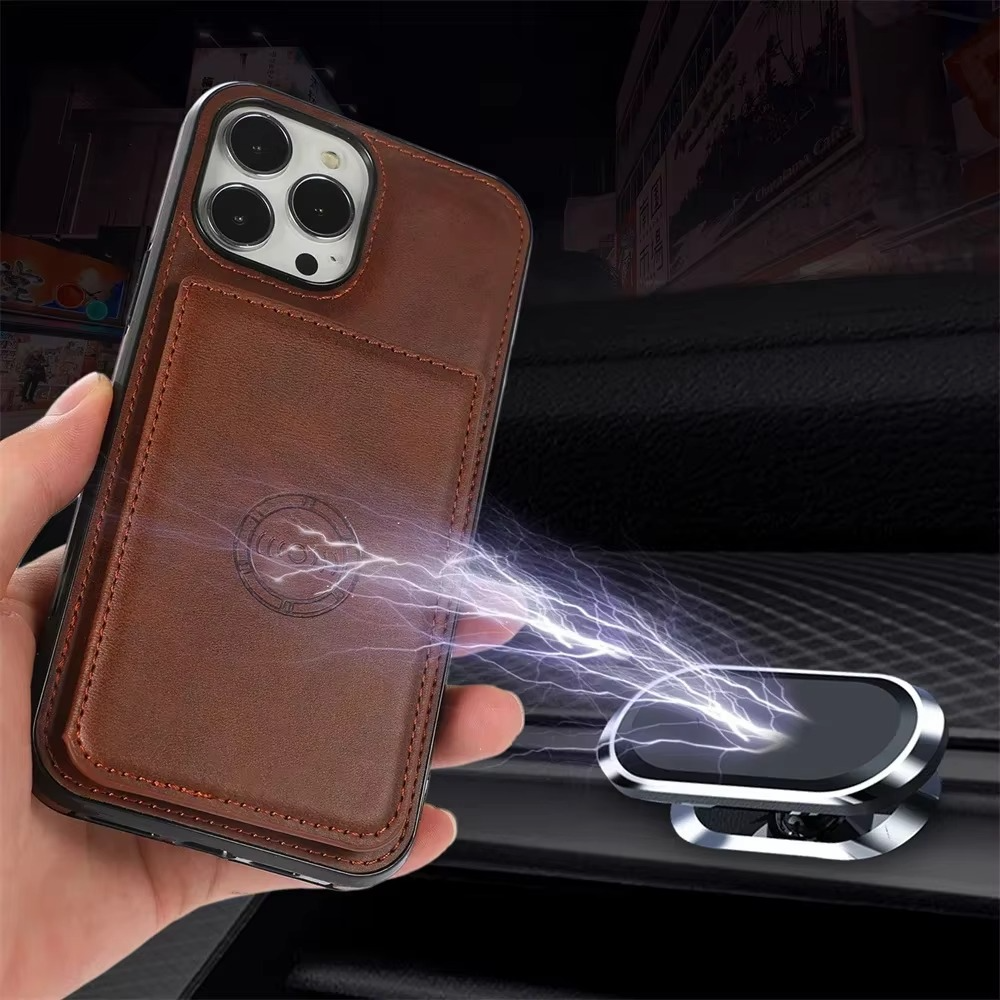 Luxury iPhone Case — Anti-Theft Magnetic Leather Wallet with RFID Blocking, Full Protection, Card Slots & Shockproof Design
