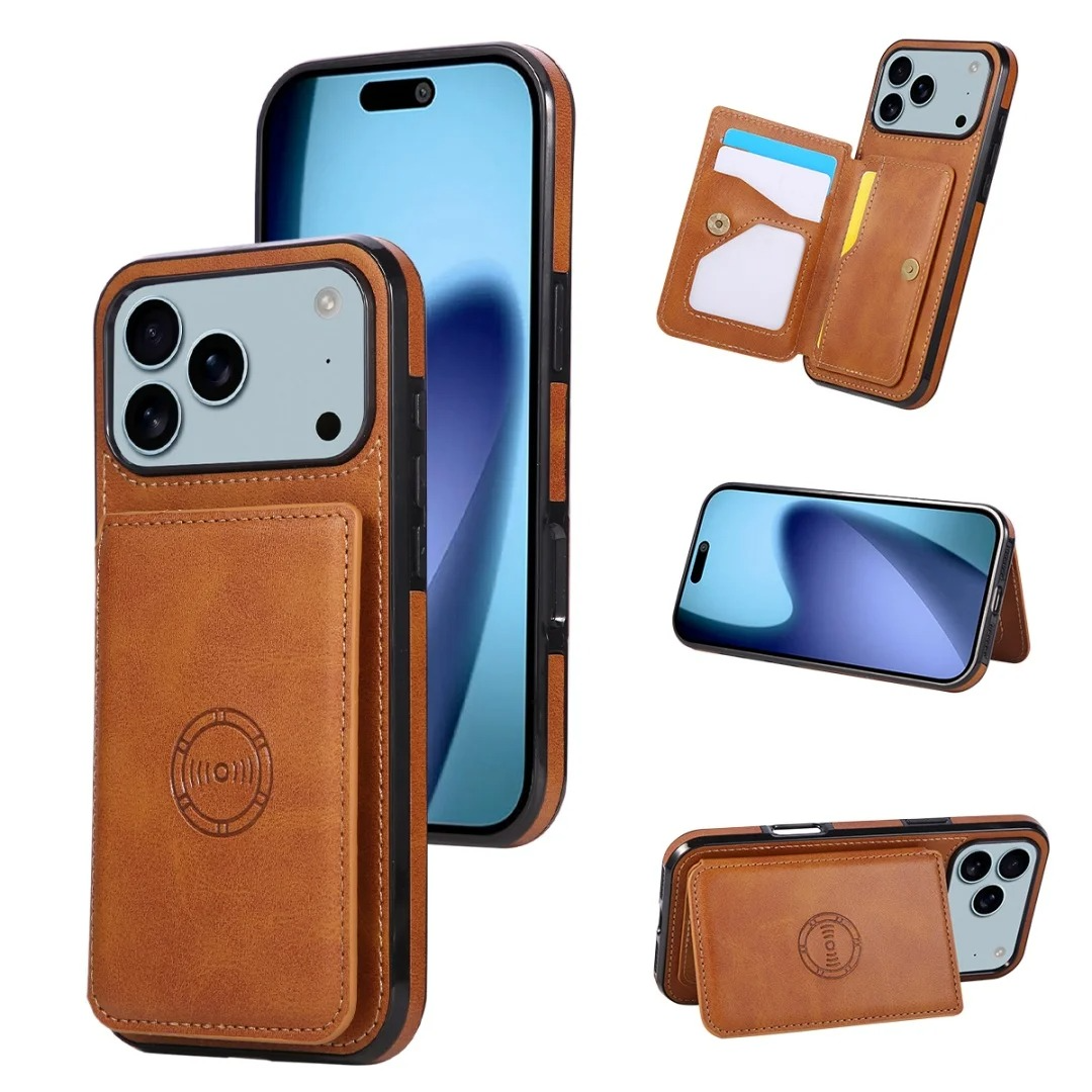 Luxury iPhone Case — Anti-Theft Magnetic Leather Wallet with RFID Blocking, Full Protection, Card Slots & Shockproof Design