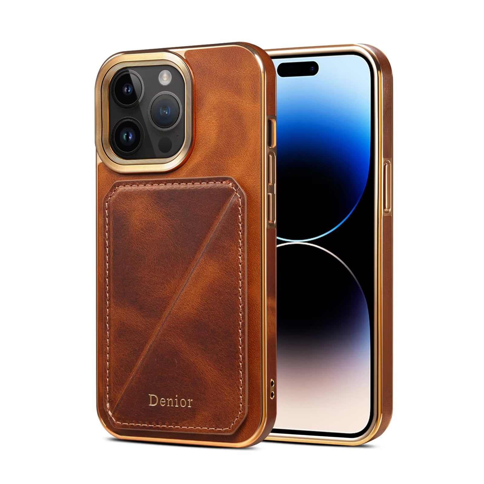 Luxury iPhone Case — Business Leather Back Cover with Stand Slot, Shock-Absorbing Protection, Anti-Fingerprint Anti-Scratch Finish & Built-In Card Storage