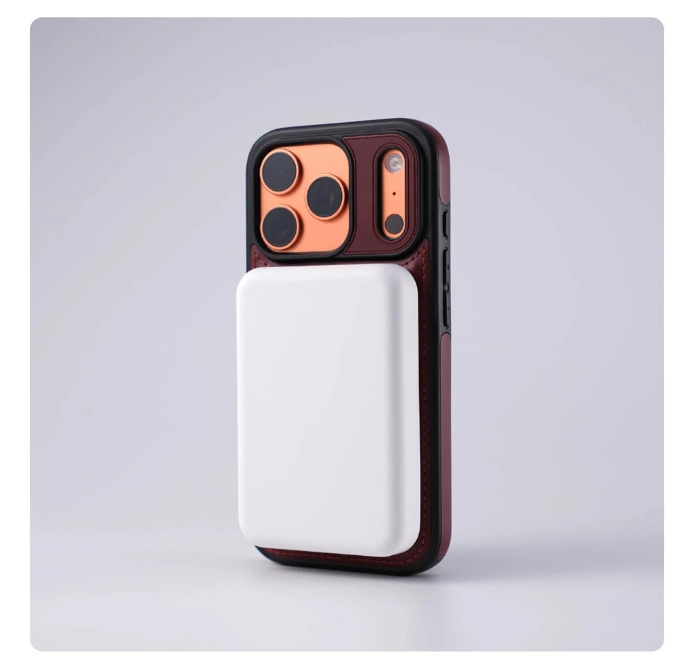 Luxury iPhone Case — Business Magnetic Retro Leather Cover with Invisible Bracket, Slim Shockproof Design & MagSafe Compatibility