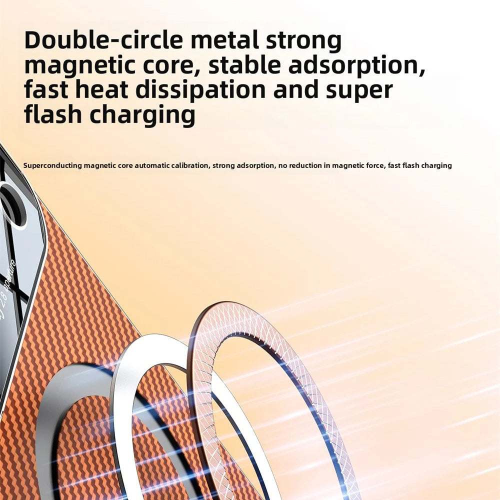 Luxury iPhone Case — Carbon-Fiber Pattern MagSafe Wireless-Charging Cover with Shockproof Plating Design and Slim TPU Protection