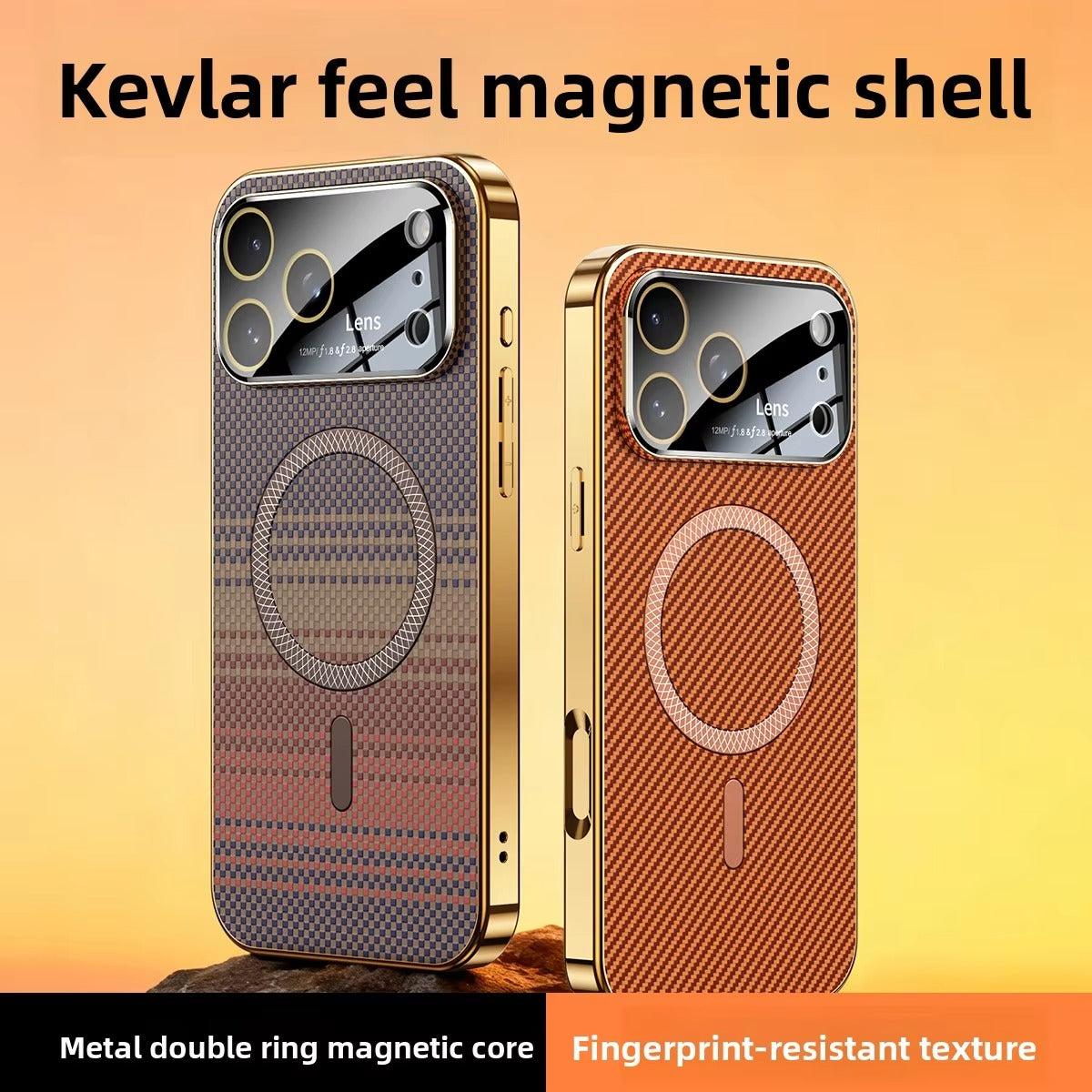 Luxury iPhone Case — Carbon-Fiber Pattern MagSafe Wireless-Charging Cover with Shockproof Plating Design and Slim TPU Protection