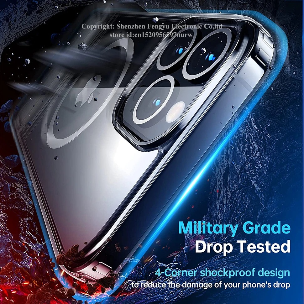 Luxury iPhone Case — Clear Magnetic Stand Cover with Built-In Kickstand, Waterproof Shockproof Protection & Lightweight Non-Slip Design