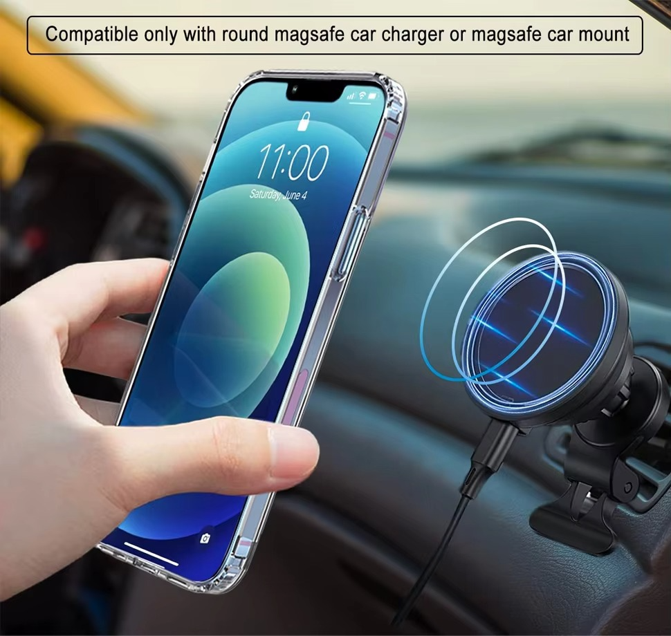 Luxury iPhone Case — Clear Magnetic Stand Cover with Built-In Kickstand, Waterproof Shockproof Protection & Lightweight Non-Slip Design