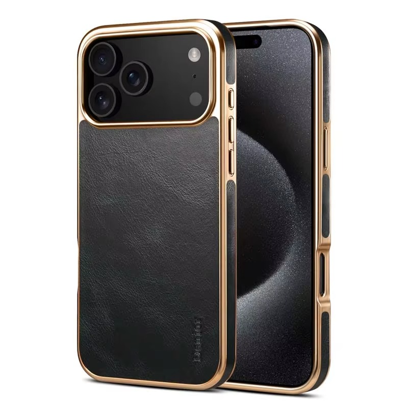 Luxury iPhone Case — Cowhide Electroplated Leather Cover with Heat-Resistant Skin-Friendly Finish & Non-Slip Premium Design