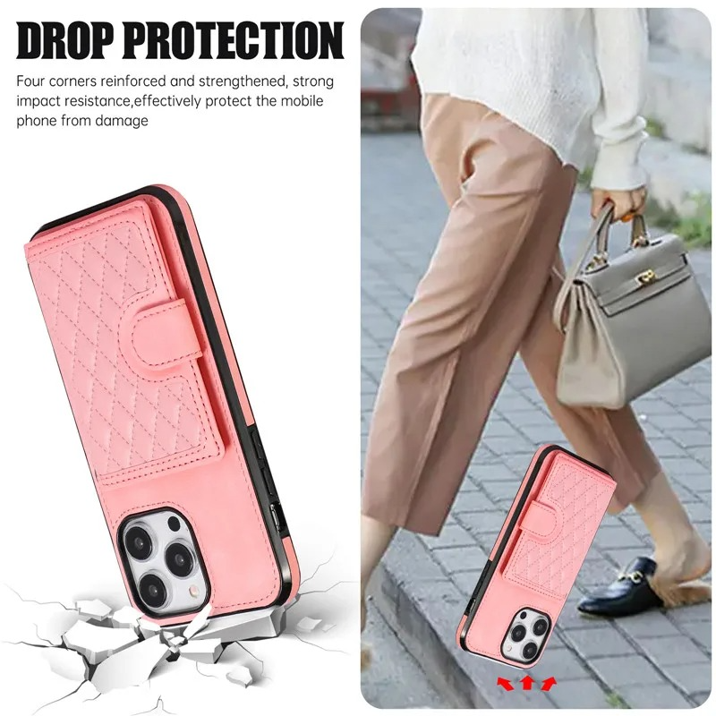 Luxury iPhone Case — Crossbody Leather Wallet Cover with Card Slots, Lanyard, Flip Stand, Magnetic Shockproof Anti-Fingerprint Full-Protection Design