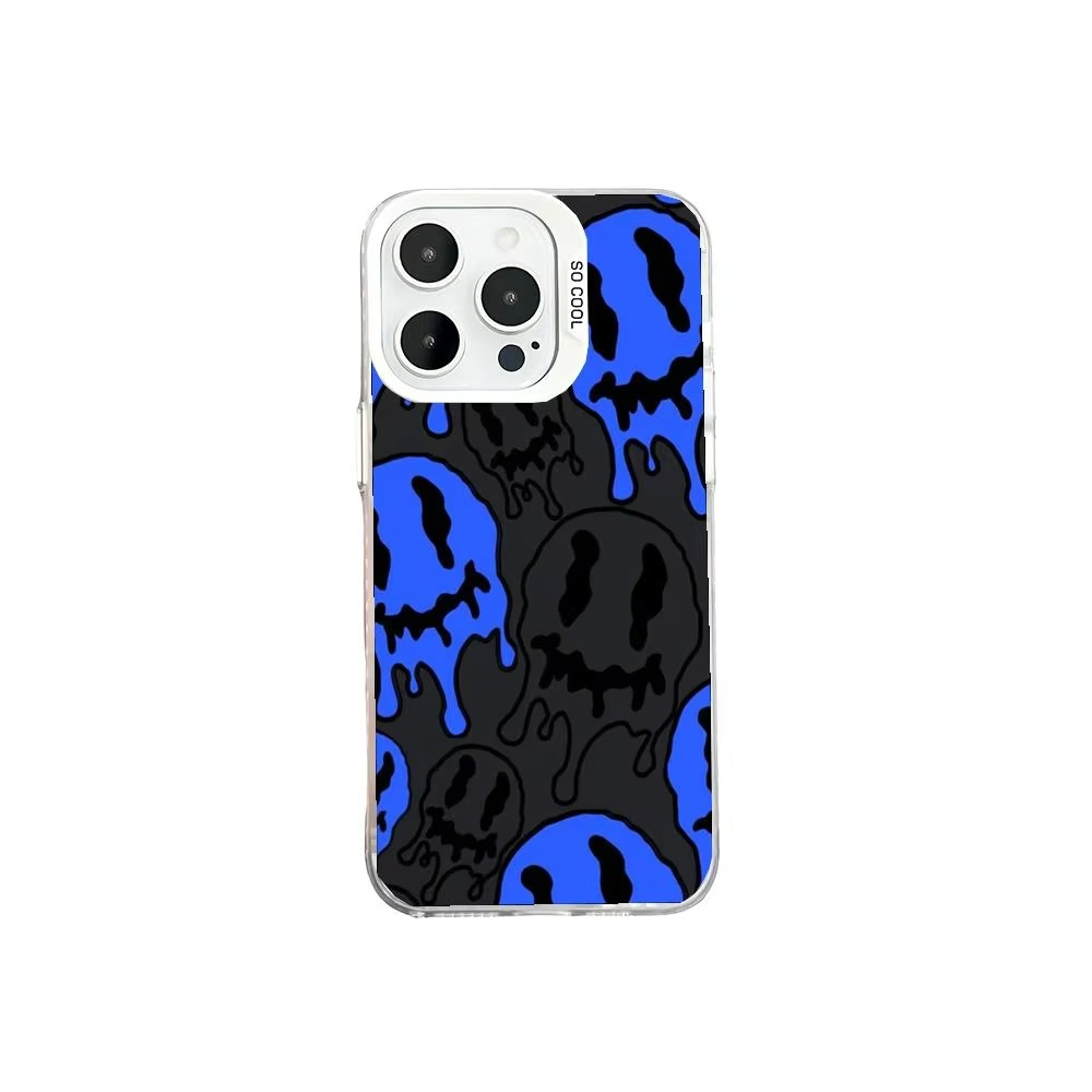 Luxury iPhone Case — Fashion Smile Face Pattern Silicone Cover with Soft-Touch Finish, Lightweight Protection & Everyday Grip Design