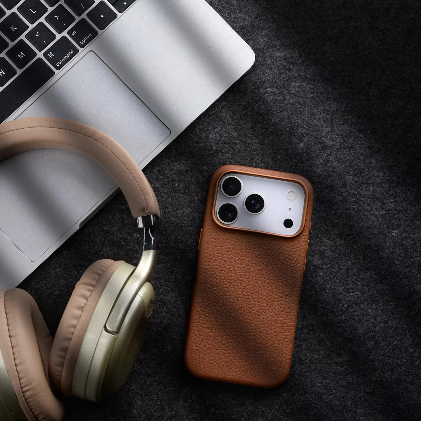 Luxury iPhone Case — Genuine Cowhide Leather MagSafe Cover with Camera Button, Slim Shockproof Design and Anti-Fingerprint Soft Microfiber Lining