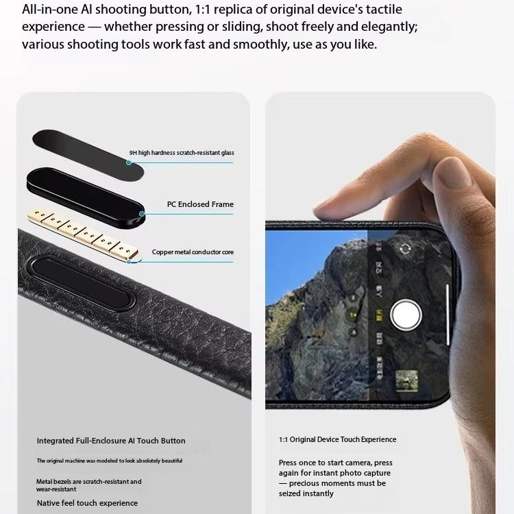 Luxury iPhone Case — Genuine Cowhide Leather MagSafe Cover with Camera Button, Slim Shockproof Design and Anti-Fingerprint Soft Microfiber Lining