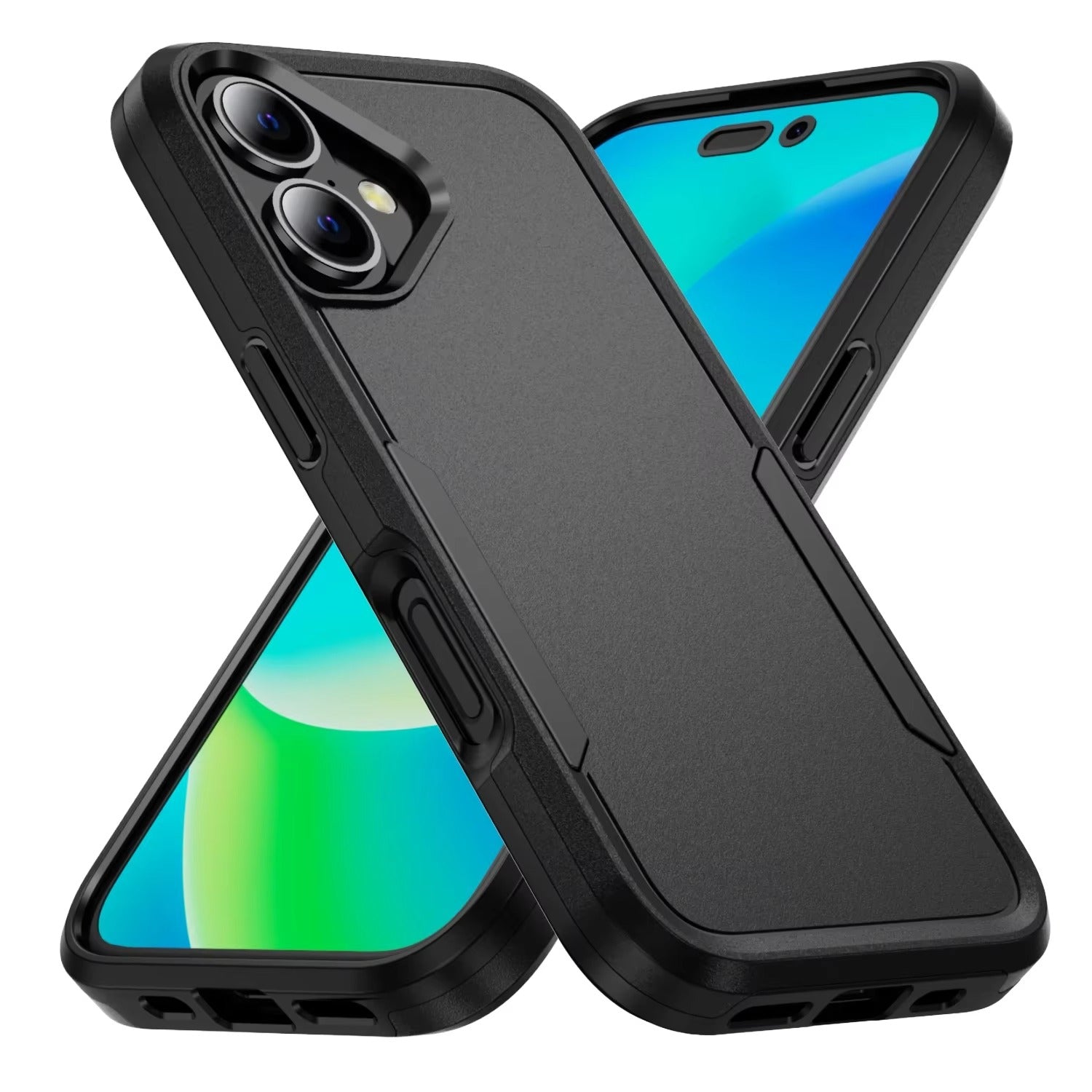 Luxury iPhone Case — Hard Armor Matte Protective Cover with Dual-Layer Shockproof Design and Anti-Fingerprint Dustproof Finish